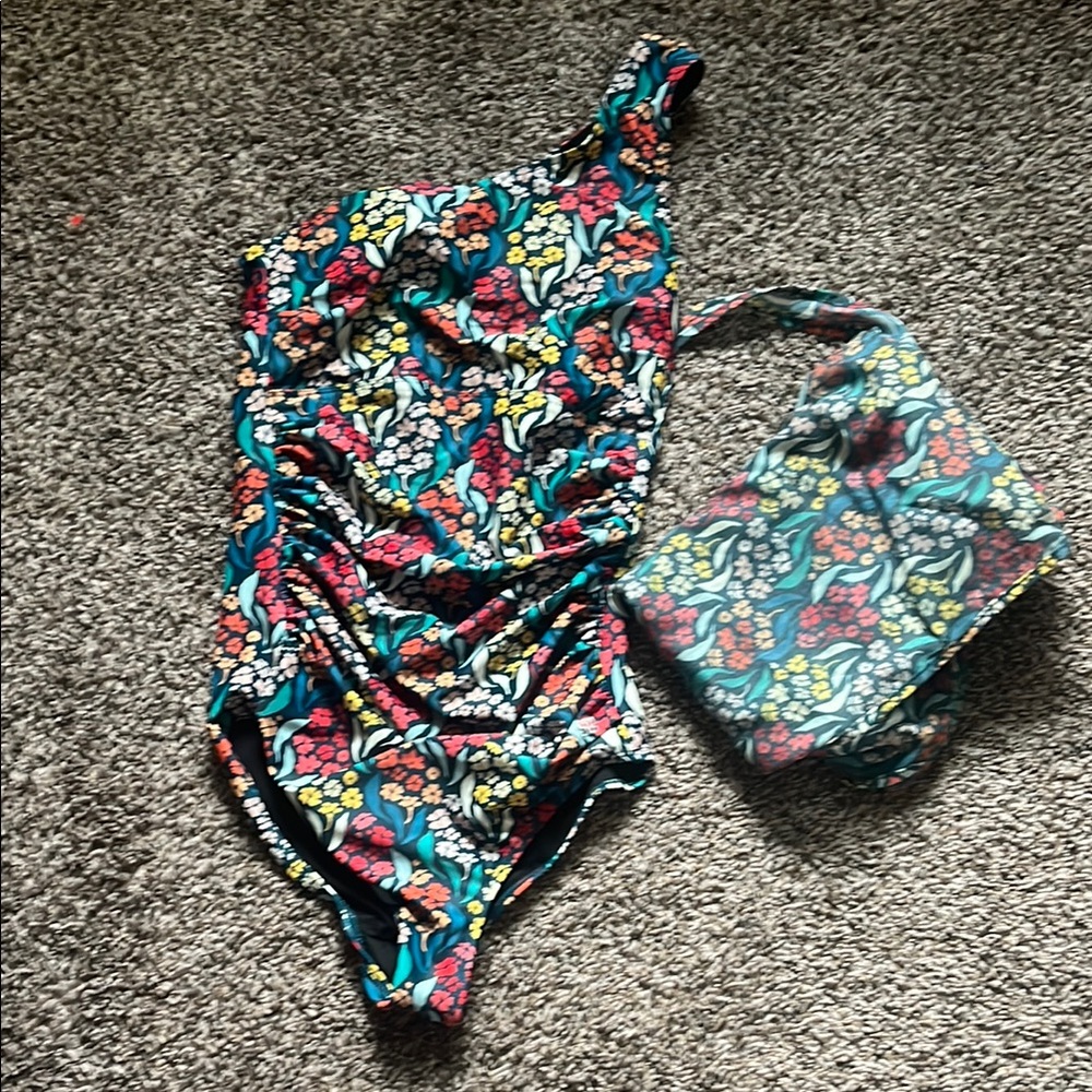 Albion Floral One-Piece Swimsuit - Multicolor + Wrap